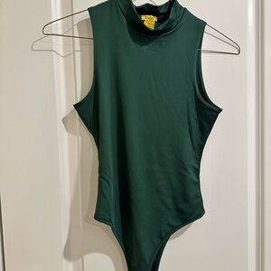 Dark Green Sleeveless Bodysuit